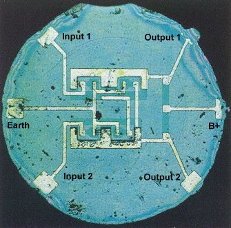 First Monolithic Silicon IC Chip. Invented by Robert Noyce, Fairchild