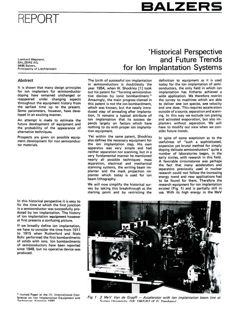 History of Ion Implantation
