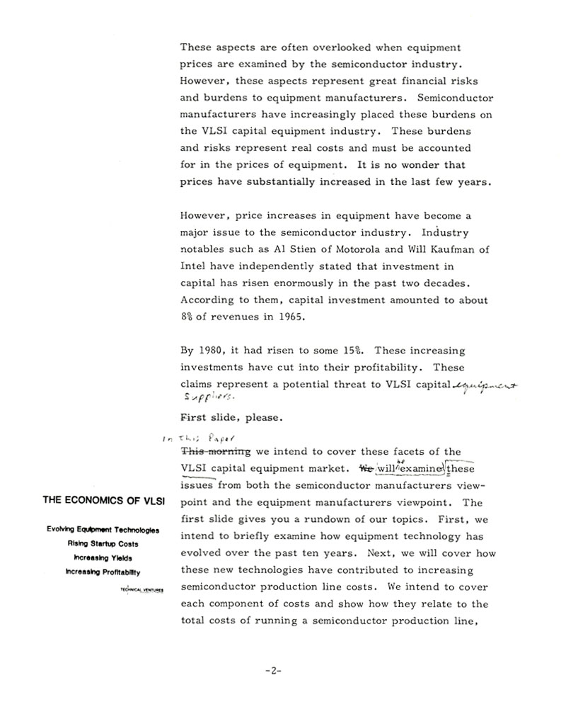 VLSI - An Economist's Viewpoint