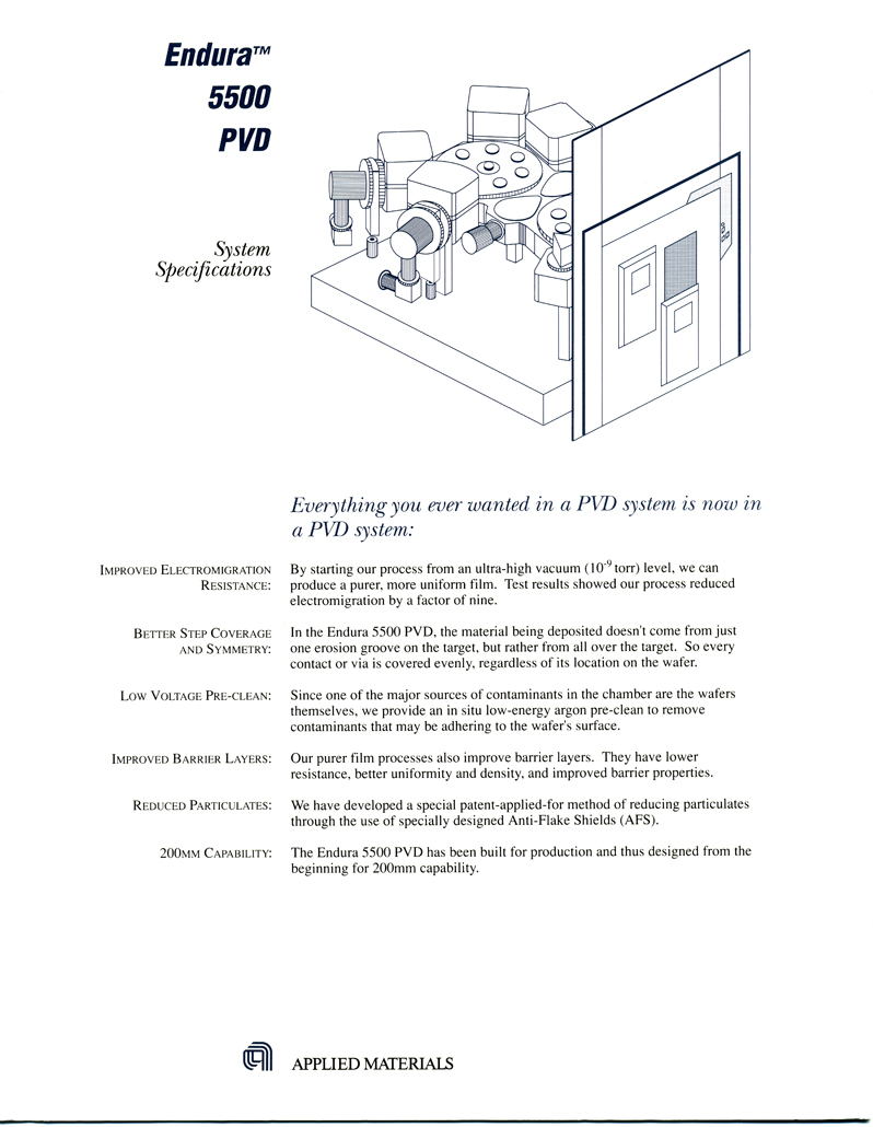 Applied Materials - Endura 5500 PVD System Specification