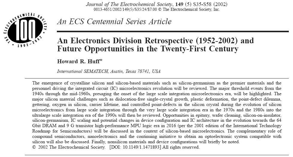 Silicon and the Microelectronics Revolution