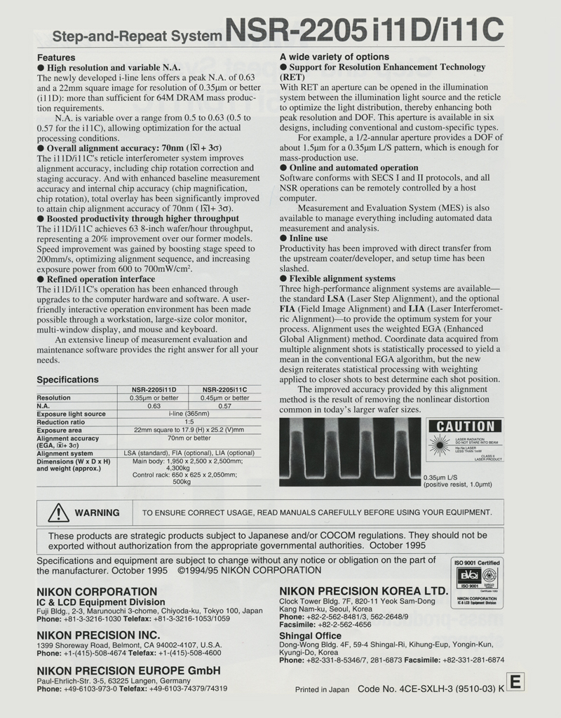 Nikon - NSR-2205i11D Step-and-Repeat System Nikon - NSR-2205i11D Step-and-Repeat System