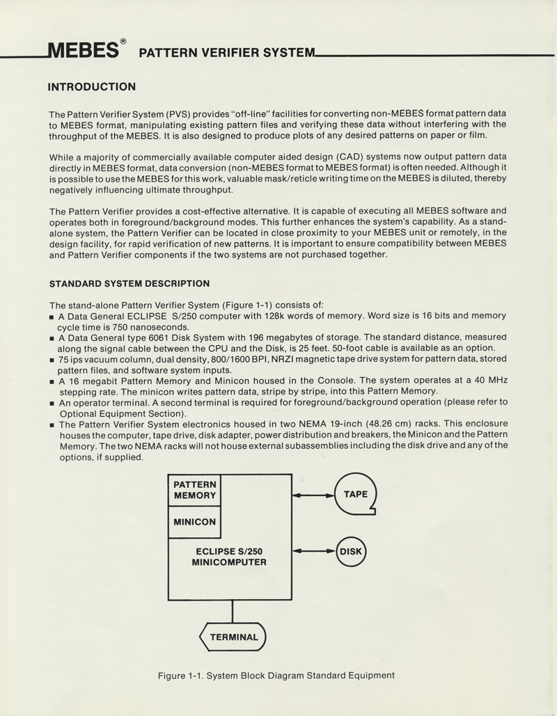 Perkin-Elmer - MEBES Pattern Verifier System