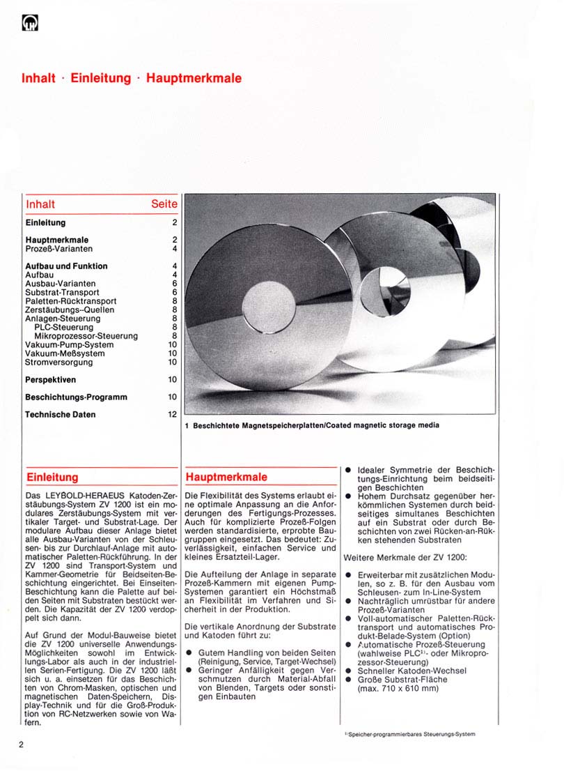 Leybold - Heraus-Vertical In-Line Sputtering System