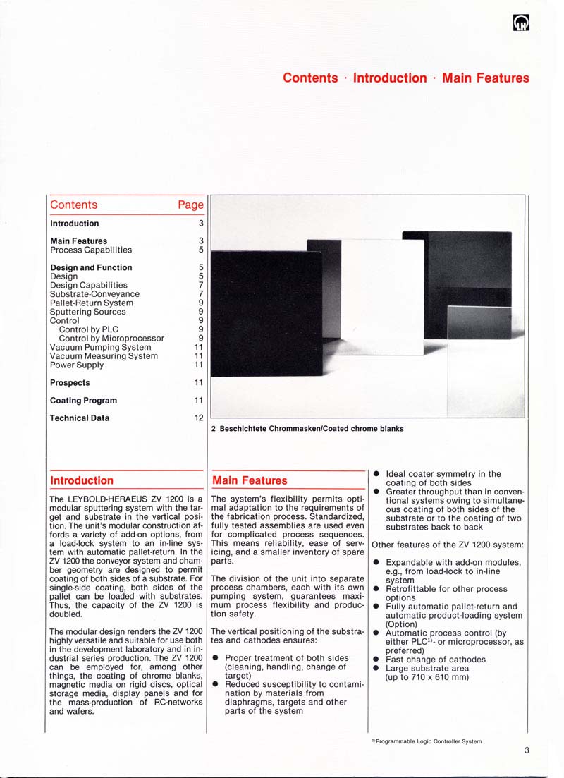 Leybold - Heraus-Vertical In-Line Sputtering System