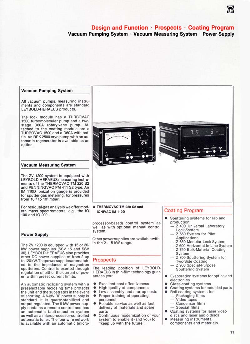 Leybold - Heraus-Vertical In-Line Sputtering System