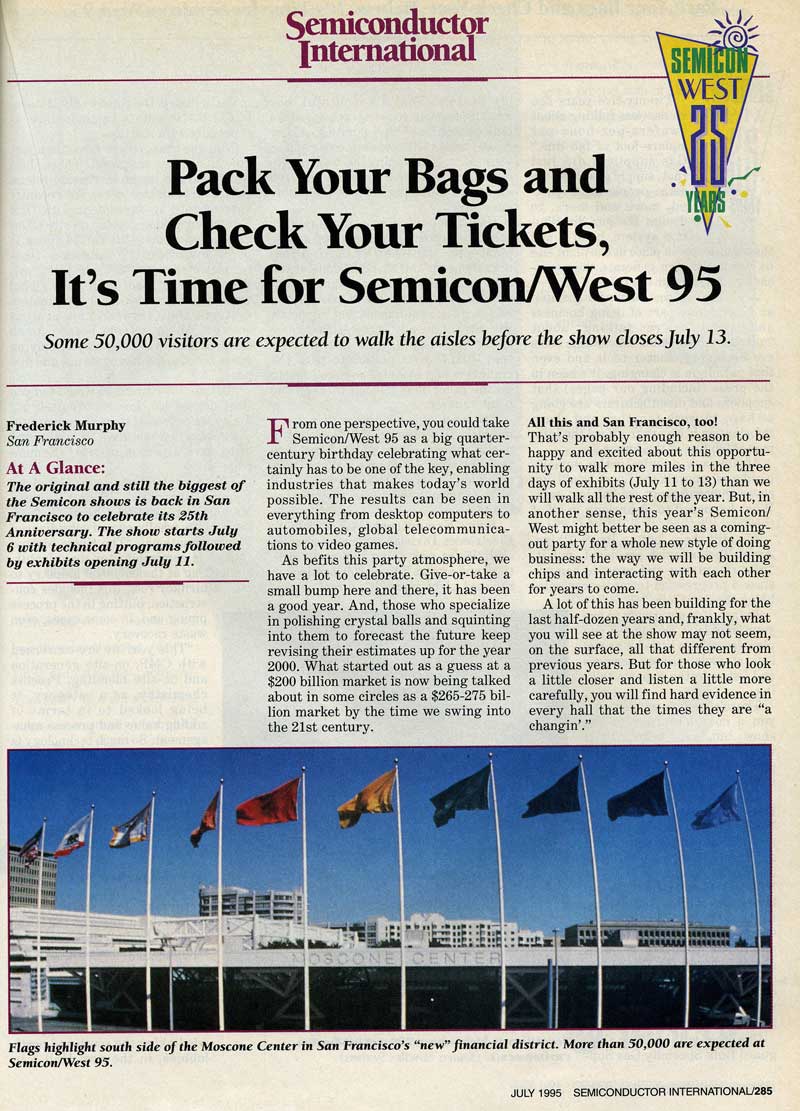 Semicon West 1995 North America's Largest International Conference