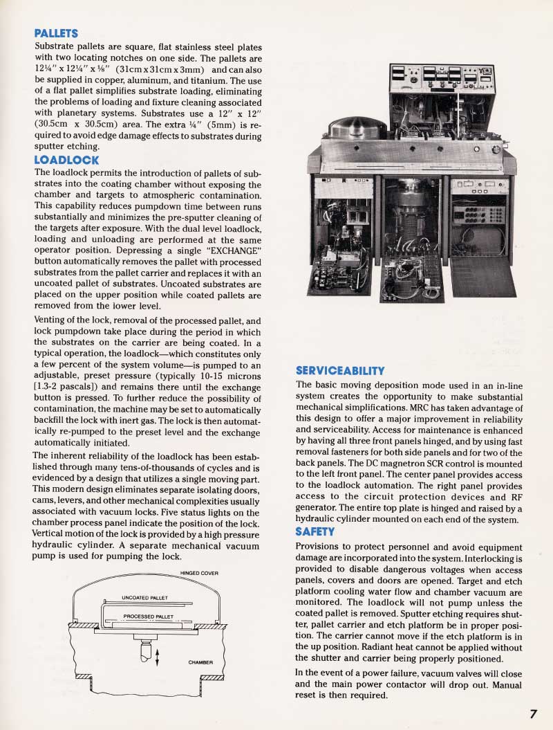 MRC Series 900 In Line Sputtering Systems