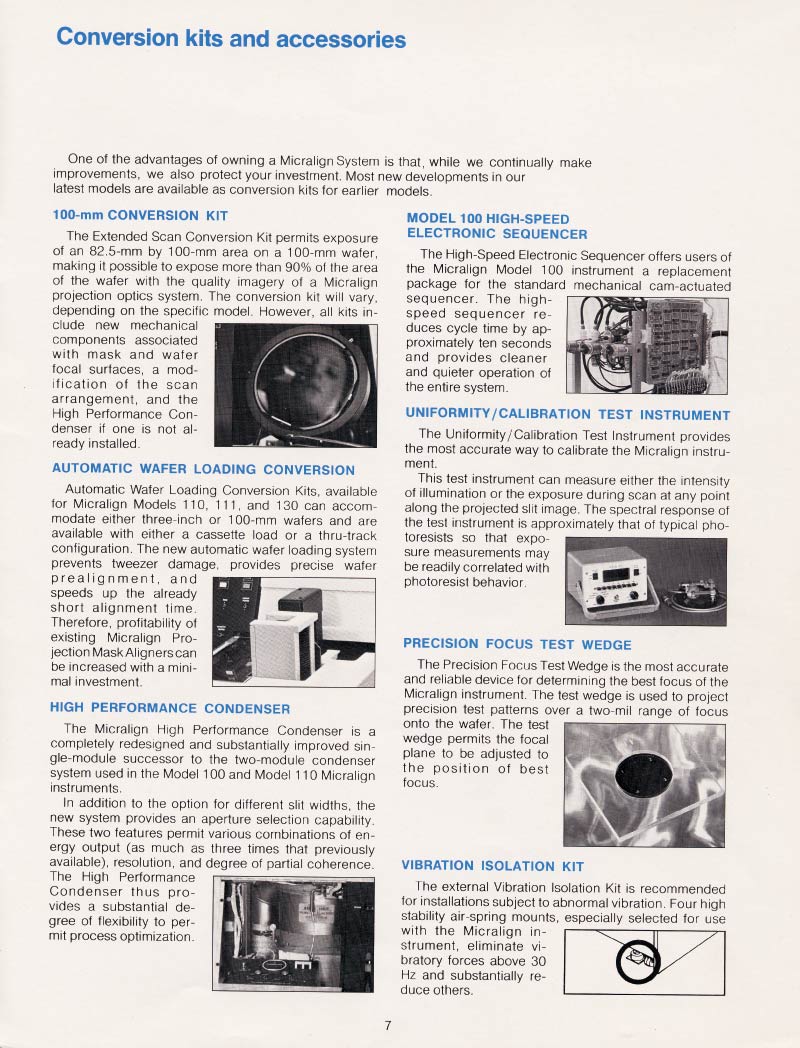 Micralign Projection Mask Alignment Systems