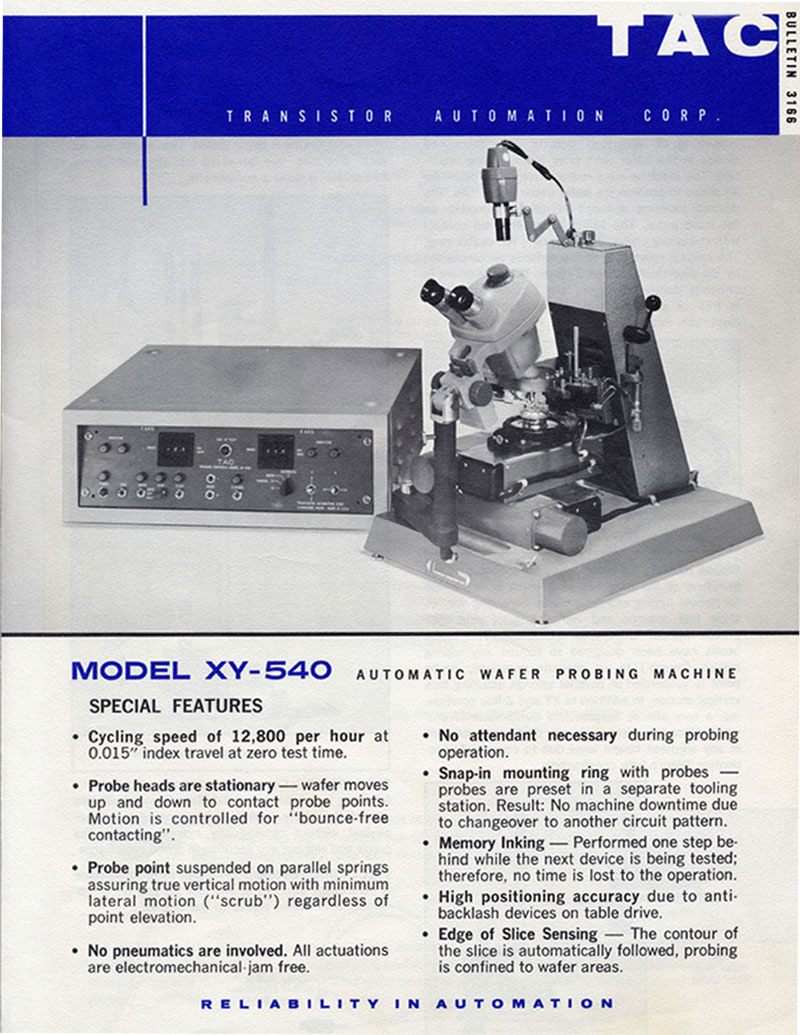 Transistor Automation -Model XY540 Automatic Wafer Probing Machine