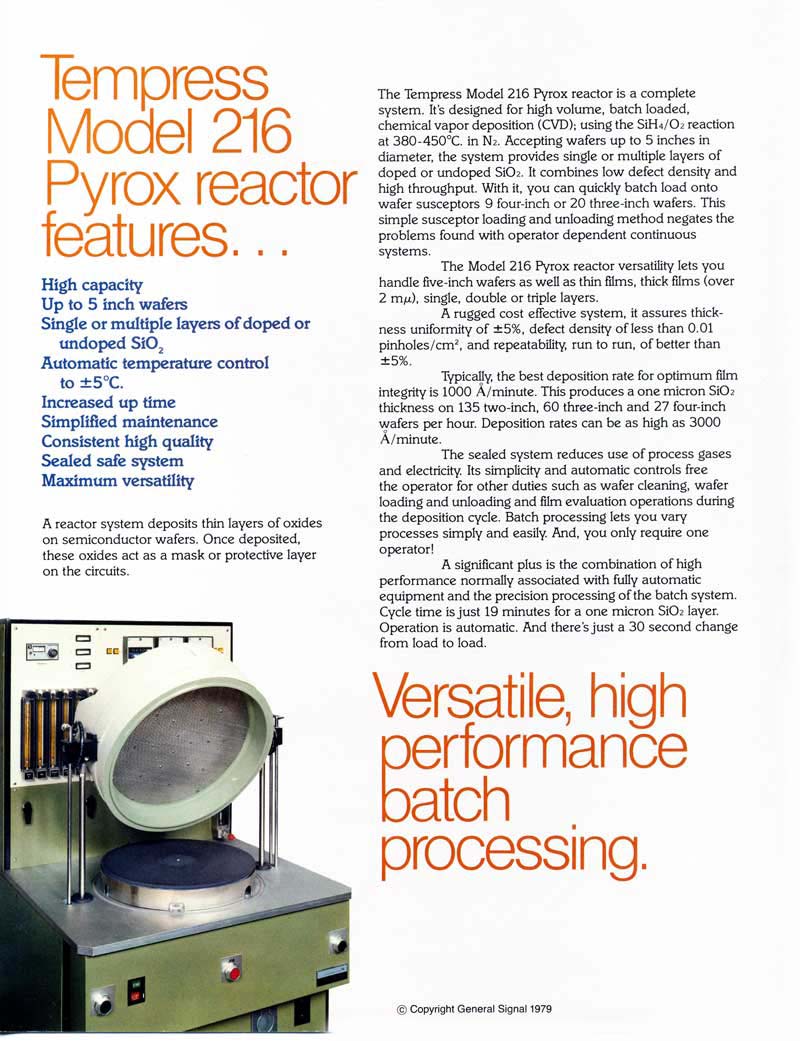 Tempress - Model 216 Pyrox Reactor