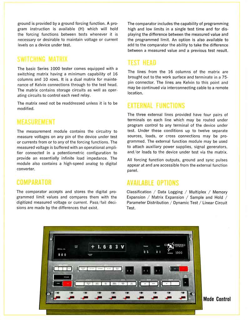 AAI-Series 1000, Microcircuit Test System 1968