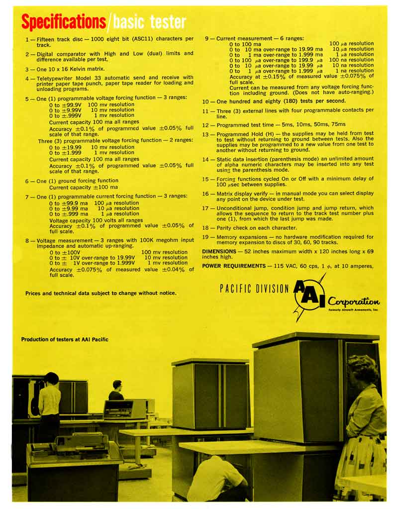 AAI-Series 1000, Microcircuit Test System 1968