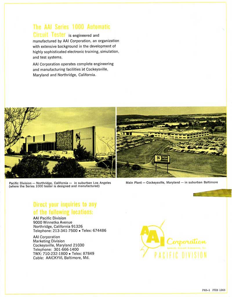 AAI-Series 1000, Microcircuit Test System 1968
