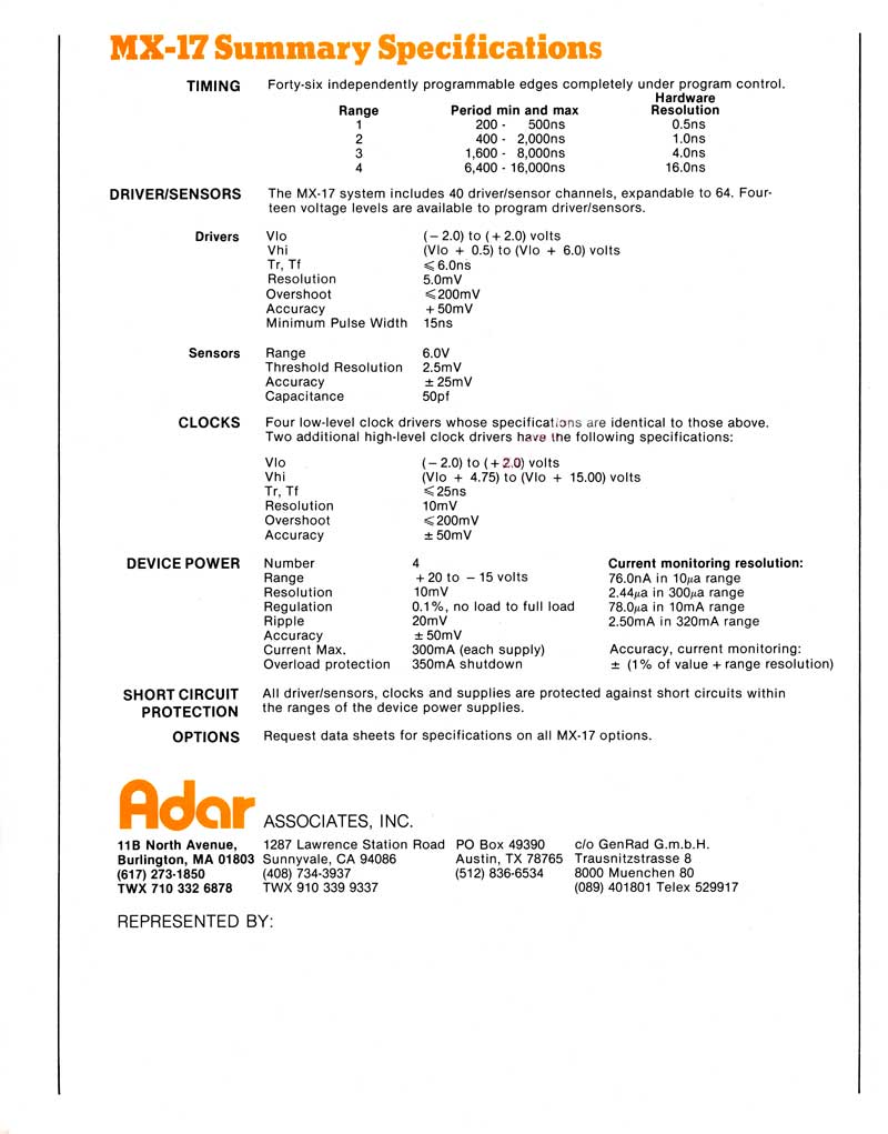 Adar MX-17, LSI Test System 1979