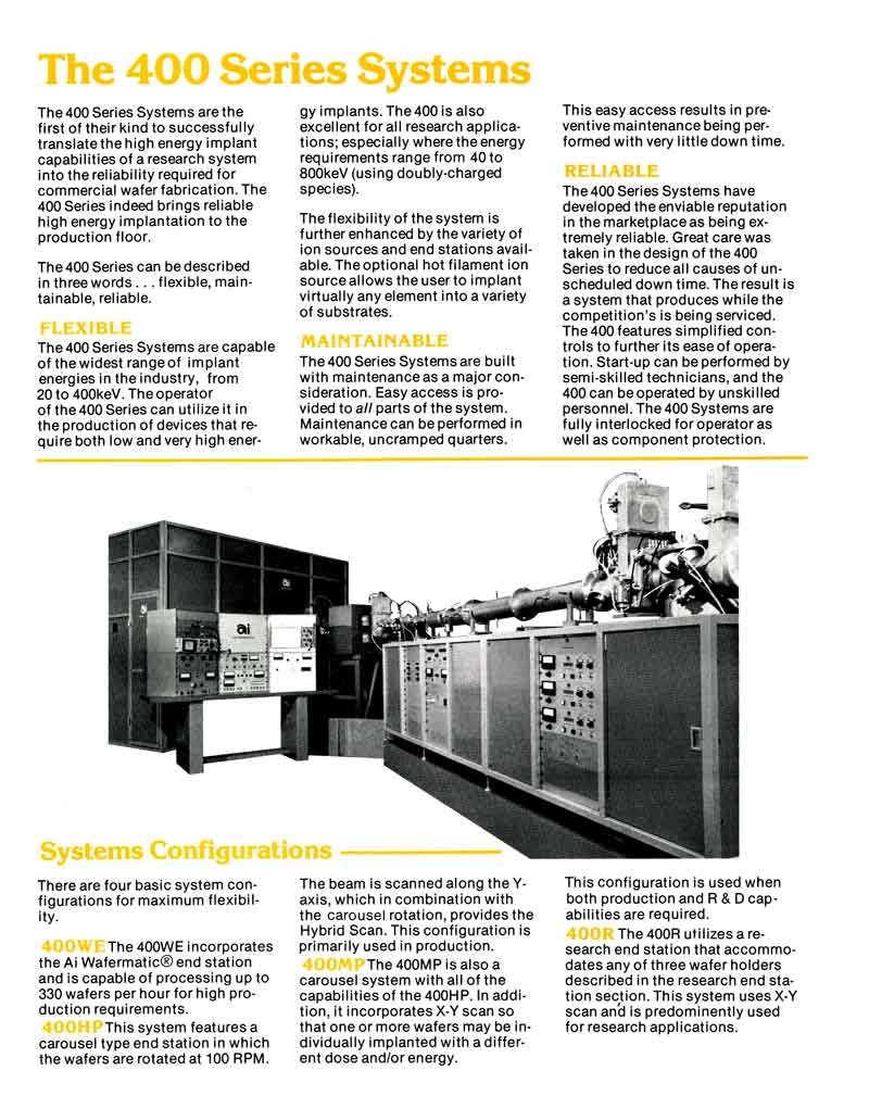 Accelerators Inc - 400 Series Ion Implanters