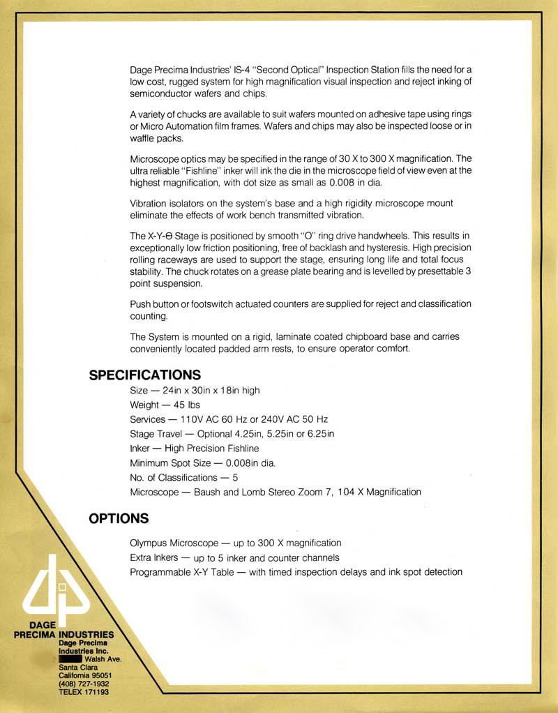 High Magnification 2nd Optical inspection station Is-4