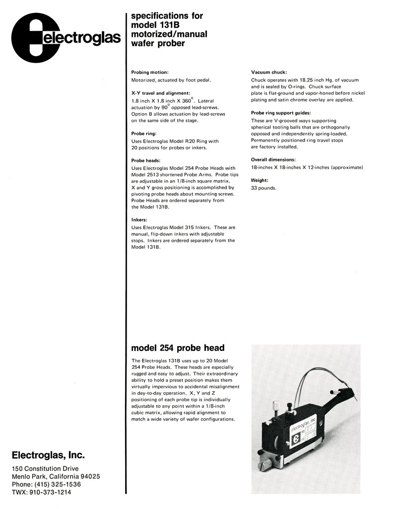 Electroglas - Model 131B wafer prober