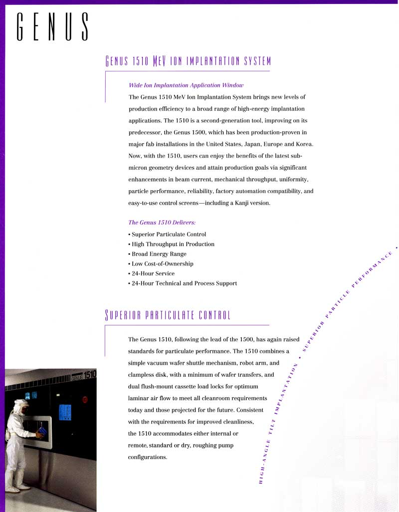 Genus - 1510 MeV Ion Implanter