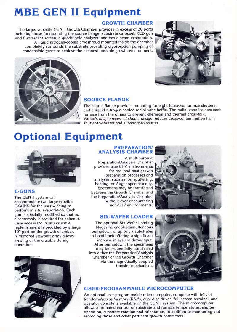 Varian The MBE GEN II - Molecular Beam Epitaxy