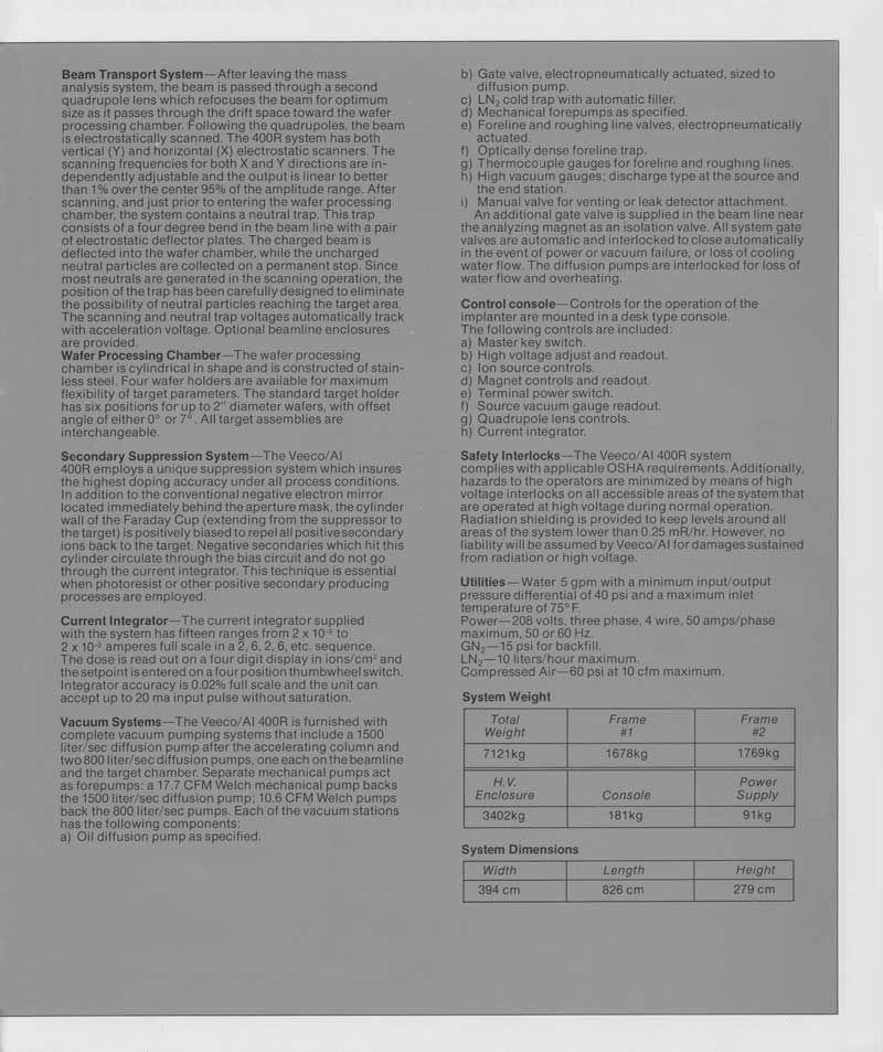 Veeco - ai Model 2100 Ion Implantation equipment from vecco